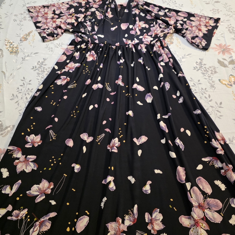 East Adeline Black Floral Maxi Dress – Women’s 1X